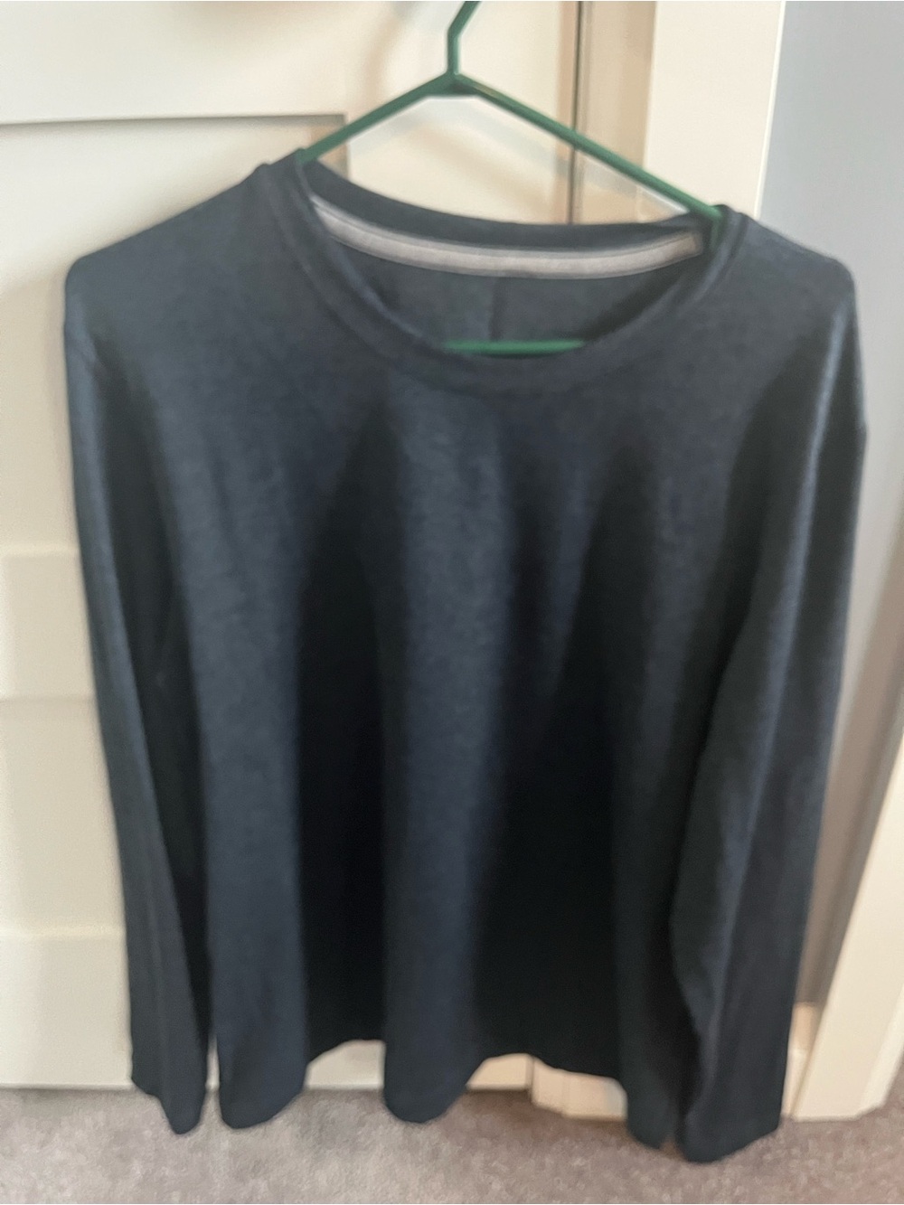 lululemon soft jersey Men's Long Sleeve Crewneck - heathered blue